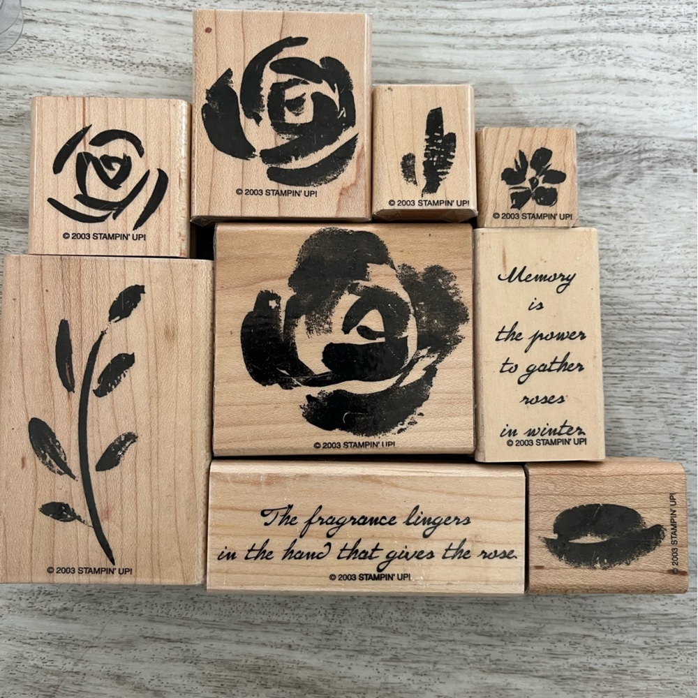 Stampin' Up! Floral Rose Wood Rubber Stamp Set -